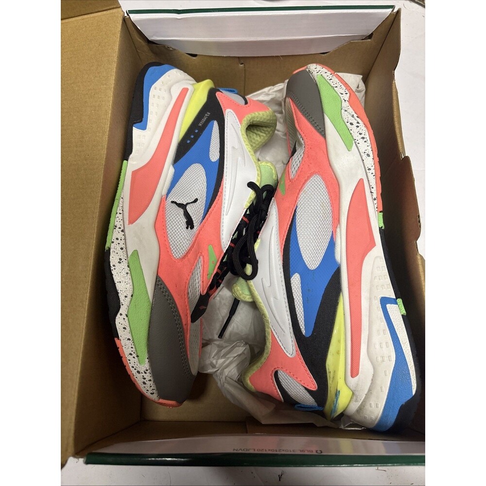Puma RS-Fast Jr Puma White-Peach-Blue Size 7C